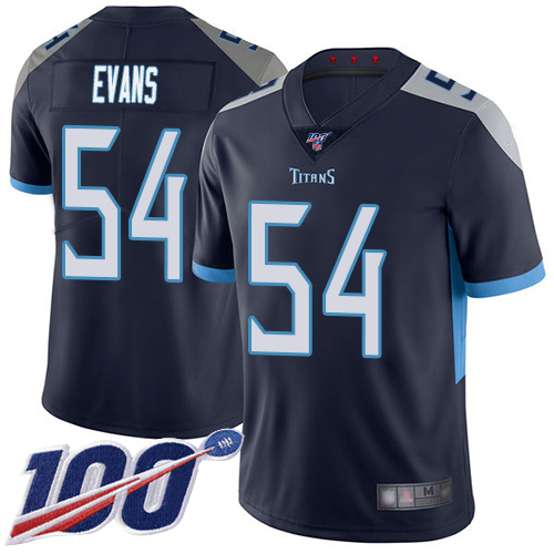 Tennessee Titans Limited Navy Blue Men Rashaan Evans Home Jersey NFL Football 54 100th Season Vapor Untouchable
